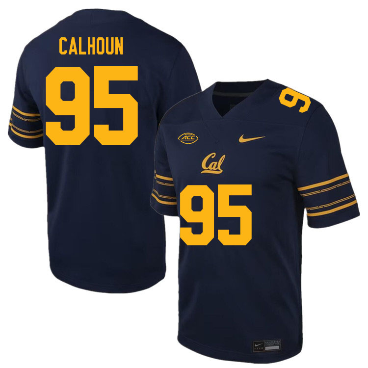 Men #95 Akili Calhoun California Golden Bears ACC Conference College Football Jerseys Stitched Sale-